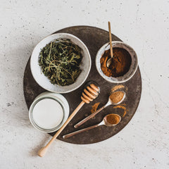 Chaga powder prepared as a warm beverage