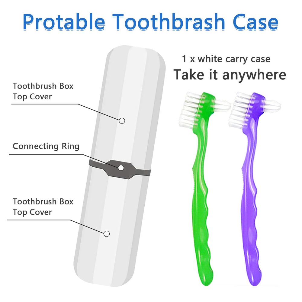 Ergonomic non-slip grip handle of the denture cleaning brush