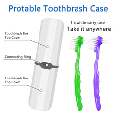 Ergonomic non-slip grip handle of the denture cleaning brush
