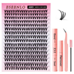 ESEENLO lash extension kit 320pcs clusters, soft fibers for natural volume
