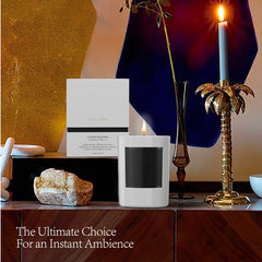 ESNA HOME lavender candle packaging open reveals clean burn and soothing scent.