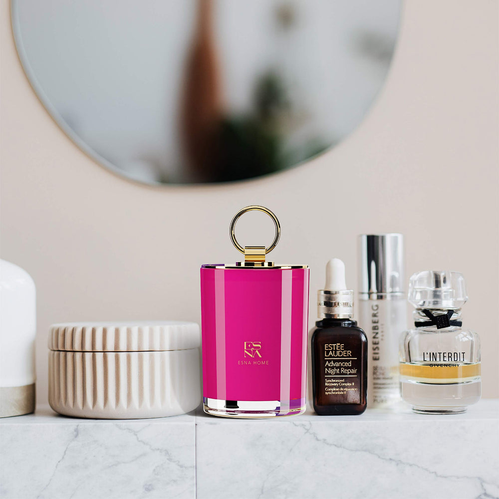 ESNA HOME lavender candle relaxation routine; calming evenings