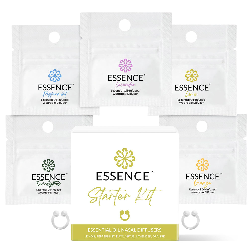 Essence Nasal Diffuser Starter Kit packaging with five nose ring inhalers