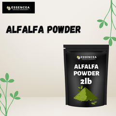 Close-up of Essencea Alfalfa Powder 2 lb product label