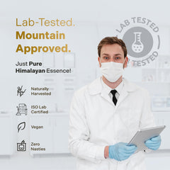 Essencraft Shilajit resin packaging box conveying purity and lab-tested quality.