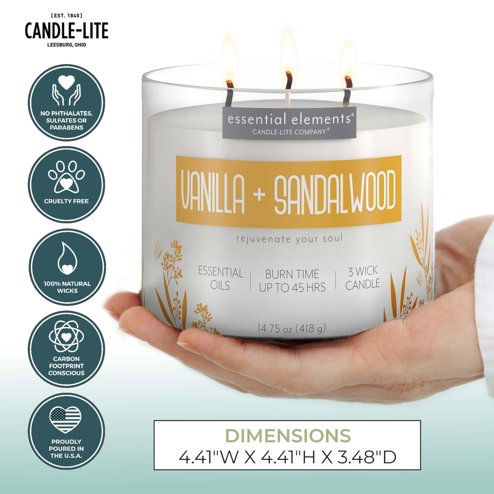 Vanilla & Sandalwood candle packaging and design