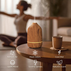 Compact 100ml essential oil diffuser size in home setting