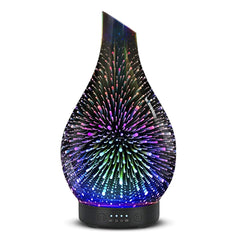 Silver glass essential oil diffuser with 120 ml capacity and night light