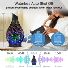 Whisper-quiet operation of essential oil diffuser in a bedroom
