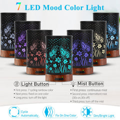 Essential oil diffuser with 7-color LED lights