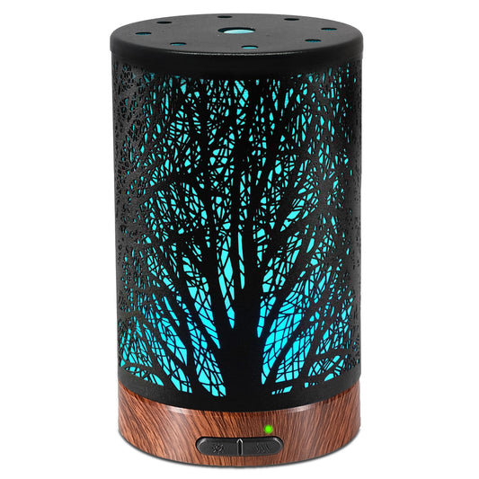 Metal 150ml essential oil diffuser with tree design