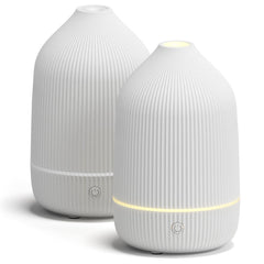 Two white essential oil diffusers in a 2-pack