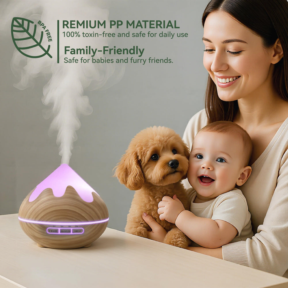 Diffuser placed in a cozy bedroom