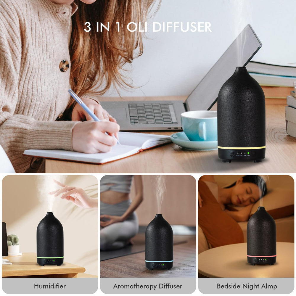 In-use shot of diffuser releasing mist in a room