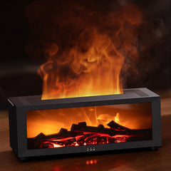 Essential Oil Diffuser Fireplace Black with 7-color LED lights
