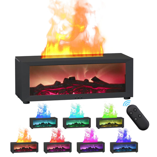 Flame-style essential oil diffuser with 7 color-changing lights