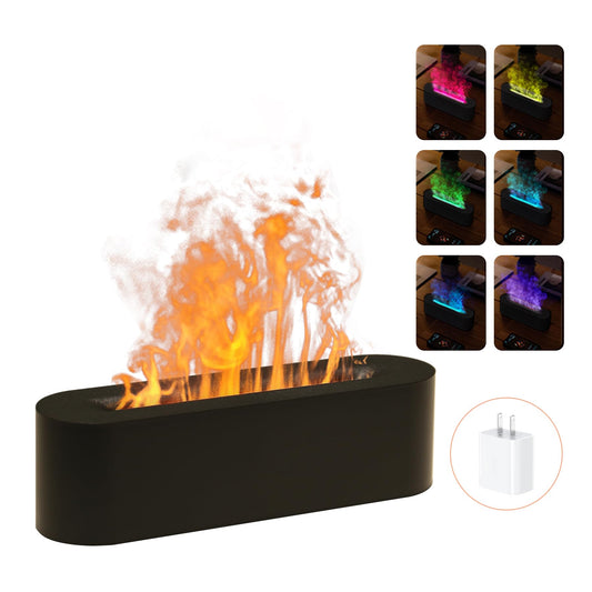 Black flame essential oil diffuser with LED ambient light