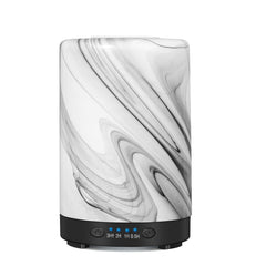 Gray Wave glass essential oil diffuser close-up with handcrafted glass pattern