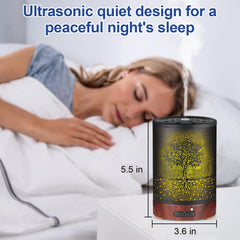 Close-up of metal finish on essential oil diffuser