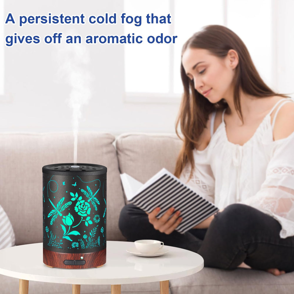 Multifunction diffuser used as humidifier and decorative night light.