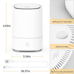 USB-powered essential oil diffuser with 150ml tank - side view