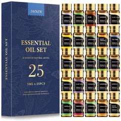 Image showing all 25 x 5ml essential oil bottles in the set