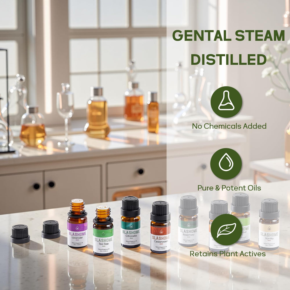 Elegant wooden gift box containing the 12-pack essential oil set