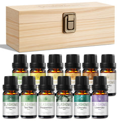 Lavender essential oil bottle from France in wooden gift box – 12-pack set