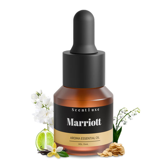 Product image: 15mL glass bottle of Marriott-inspired Bitter Orange, Jasmine and Lily of the Valley essential oil blend