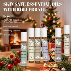 Gift-ready packaging and full collection image of the essential oils roll-on set