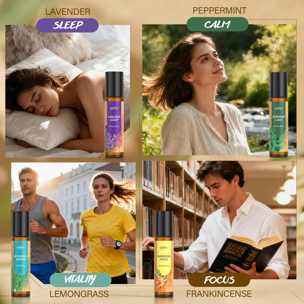 Frankincense essential oil roll-on in travel-friendly bottle