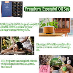 Lifestyle scene with diffuser and 30x5ml oil bottles