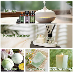 Lifestyle image showing diffuser with essential oils from the Nature Scents set