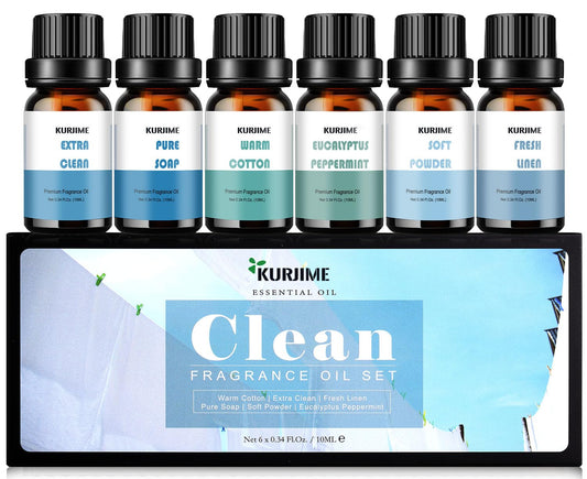 Packaging of Clean Scents Essential Oils Set in a gift box