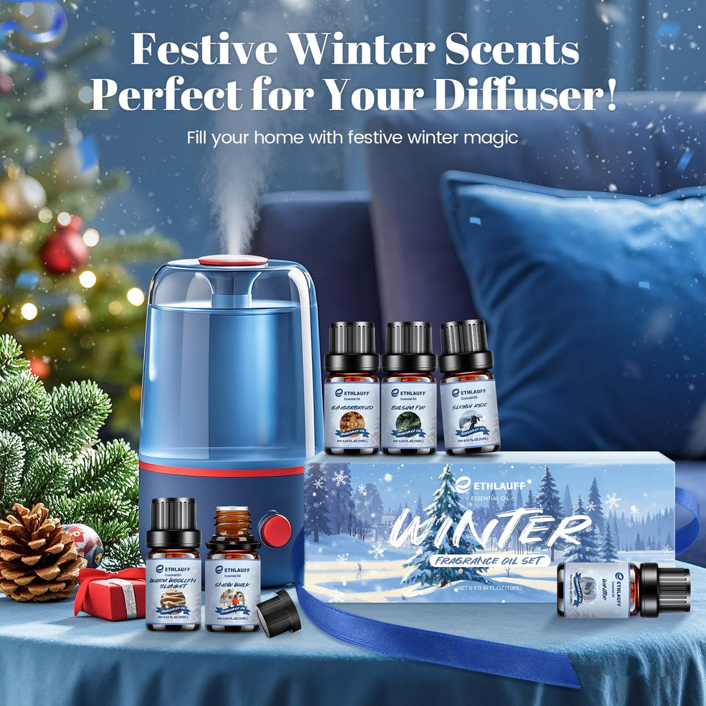 Gift-ready winter essential oils set in box