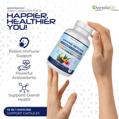 Bottle with 60 capsules on a white background