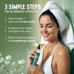 Application shot of eucalyptus shower spray under running water