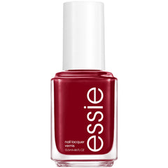 essie Wrapped In Luxury bottle shows glossy burgundy shade for a chic at-home manicure