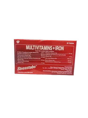 Stresstabs ingredients: Vitamin C, Vitamin E, B vitamins and Iron