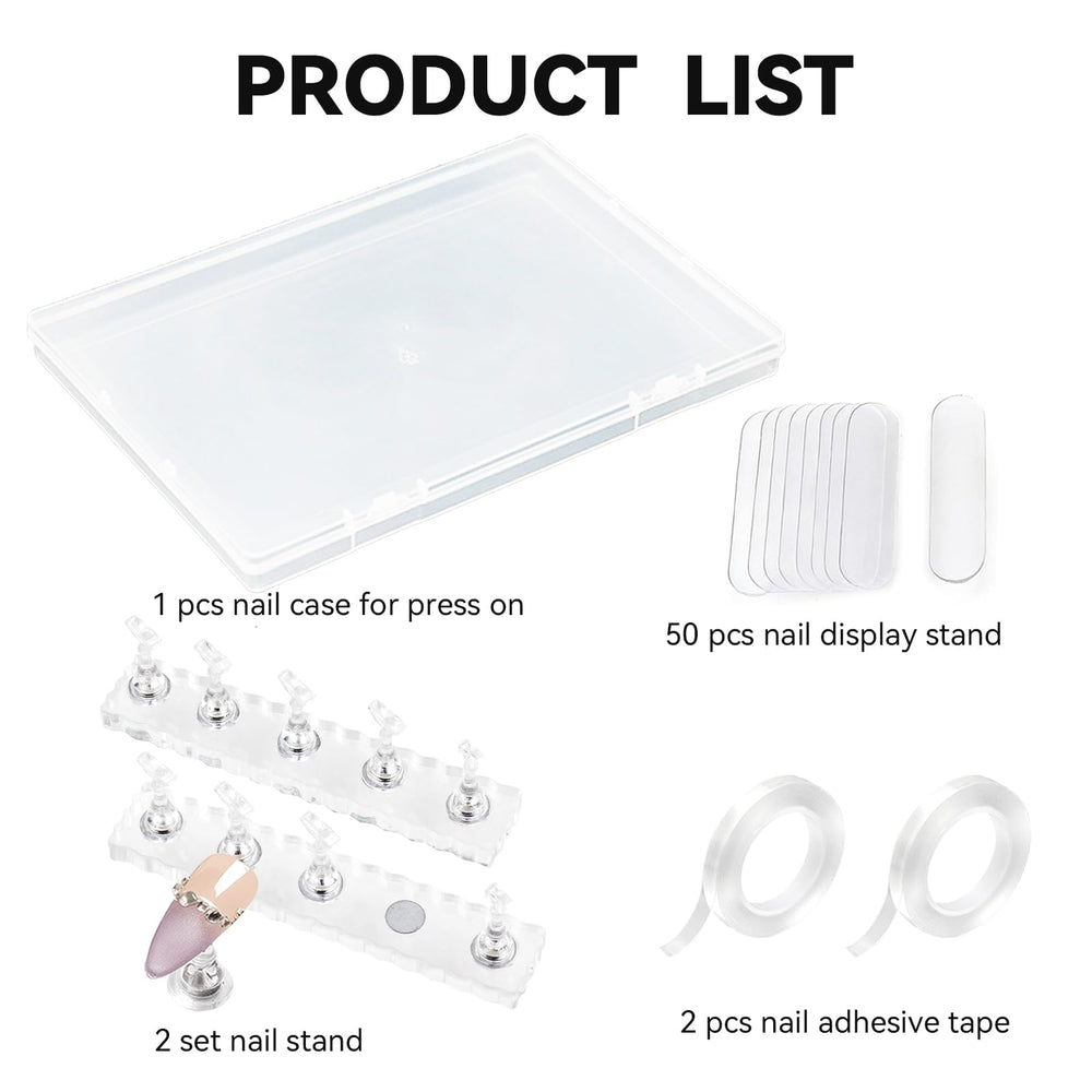 ESUOHYM acrylic nail strips laid out for easy color matching