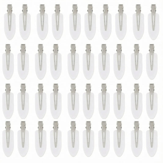 Eswala no-crease hair clip in white multicolor for makeup application and bangs.