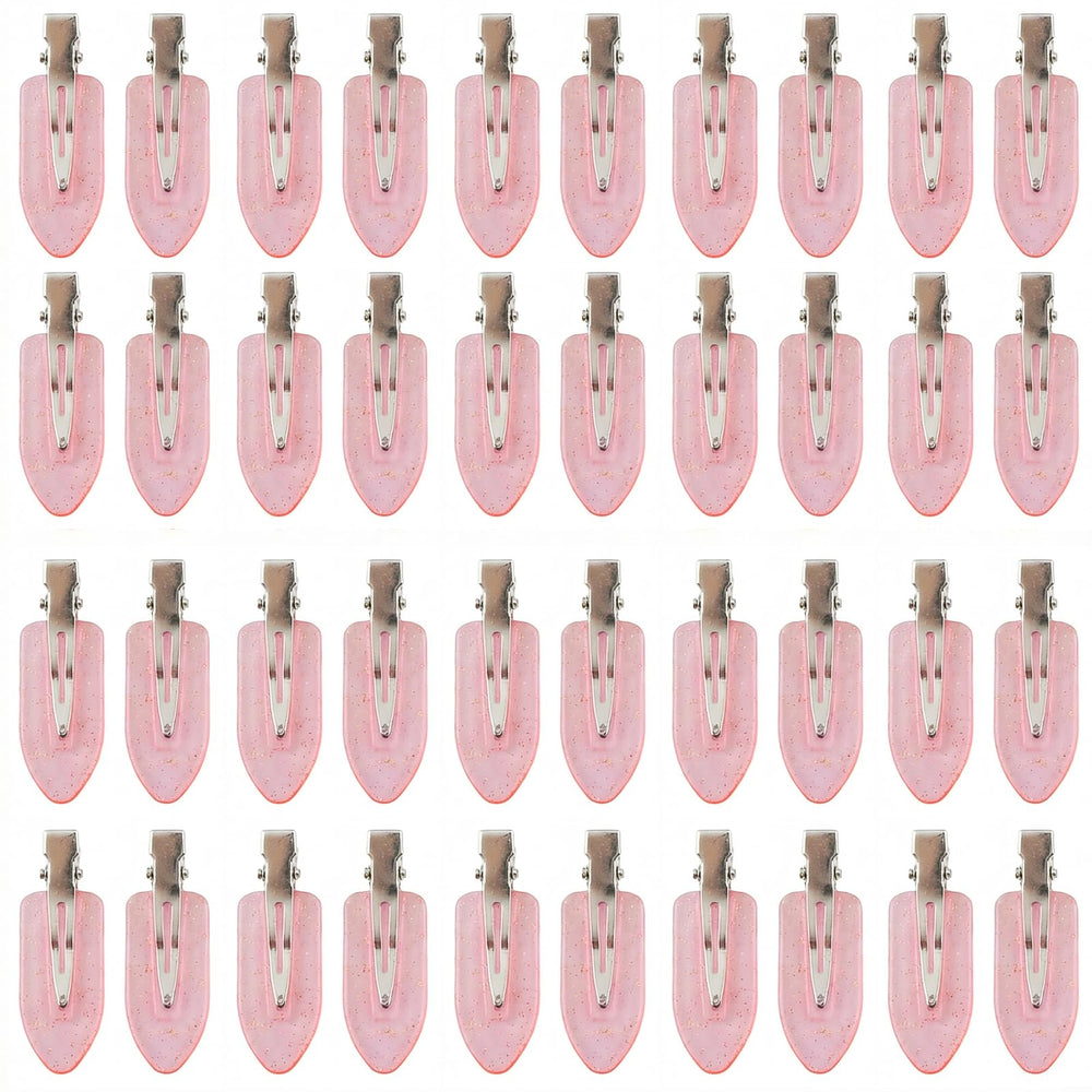 Eswala no-crease hair clips for makeup application in pink translucent design