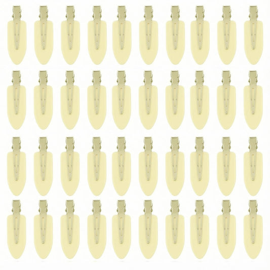 Eswala no-crease hair clips in beige for makeup application and tidy bangs.