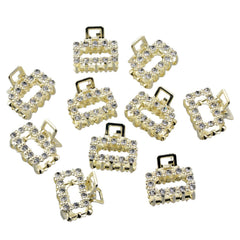 Eswala small gold hair clip with rhinestone adds subtle daily sparkle