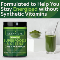 Healthy smoothie prepared with ETANATURE Greens Powder