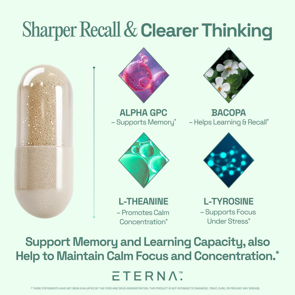 Eterna Limitless box with capsules spilled on a surface