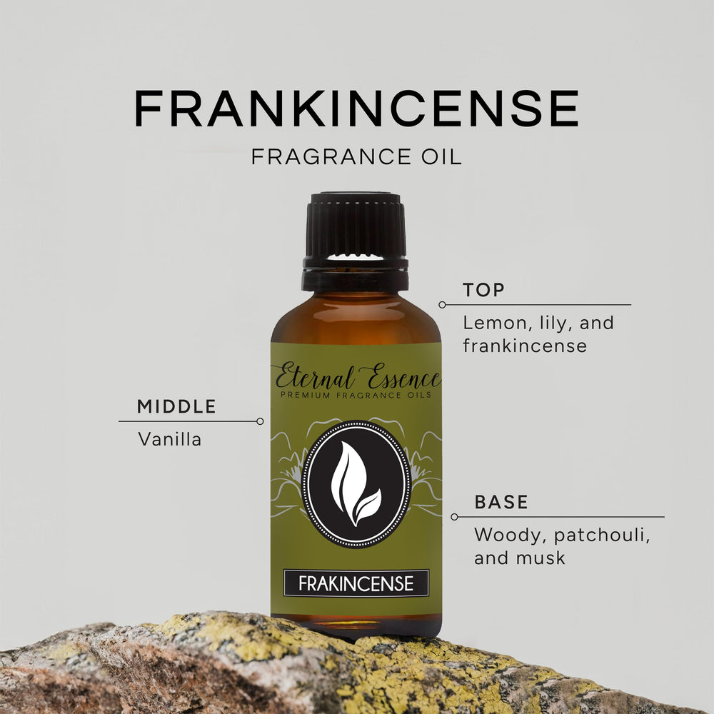 Close-up of black cap with dropper insert on Frankincense fragrance oil