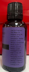 Open amber bottle showing dropper for lavender fragrance oil