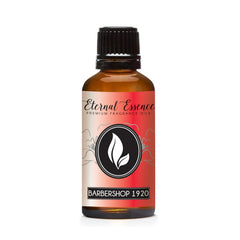 Barbershop 1920 fragrance oil bottle in amber glass
