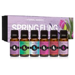 Six 10ml amber glass fragrance oil bottles in Spring Fling Set